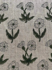 Handloom linen fabric designer indian hand block print heavy fabric pillowcases thick linen upholstery block printing art table cover - Rohiyaan